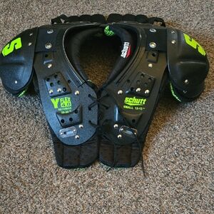 Youth Football Shoulder Pads with Neon Yellow Accents